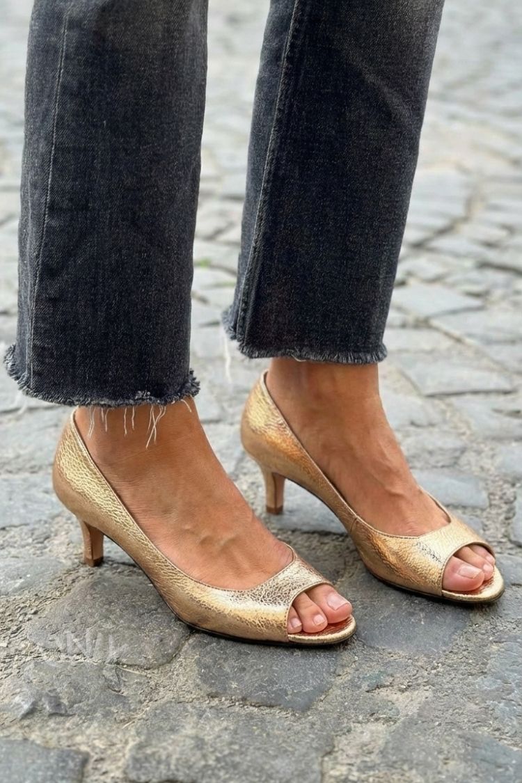 Aránzazu - Sandalias de Tacón bajo con Puntera Abierta para Verano