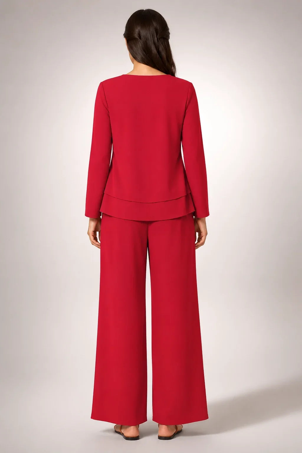 Marcelina™ | Conjunto de Cuello Cuadrado Rojo