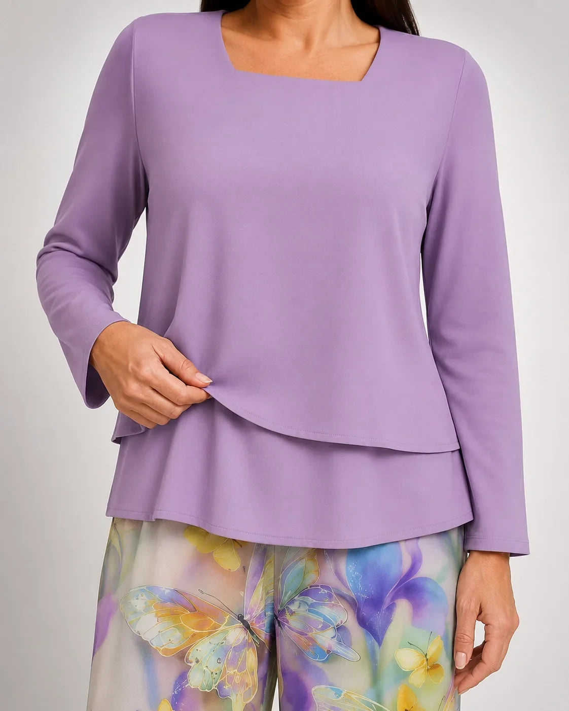 Otilia™ | Conjunto Lila con Pantalón Floral