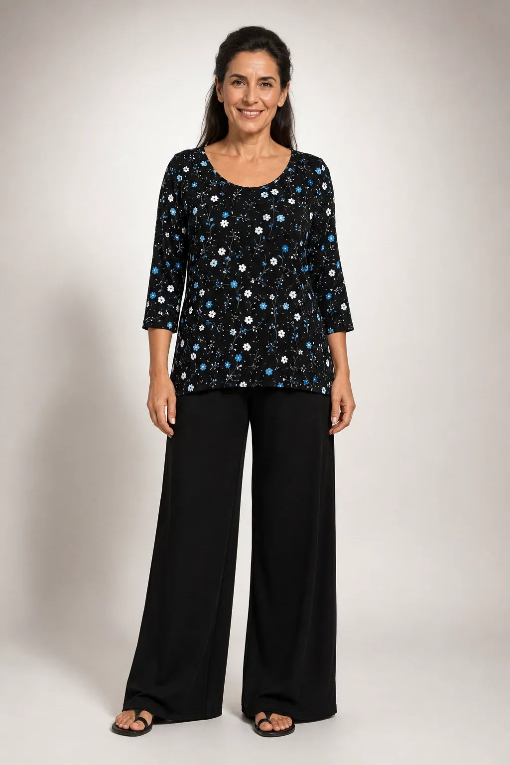 Urbana™ | Conjunto Floral Negro de Pierna Larga