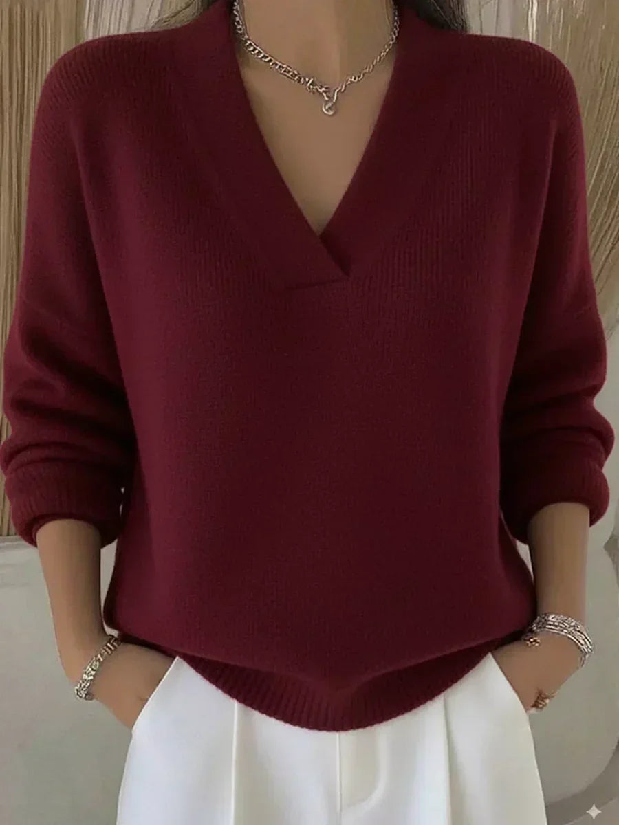 Violeta | Jersey Holgado con Cuello de Pico