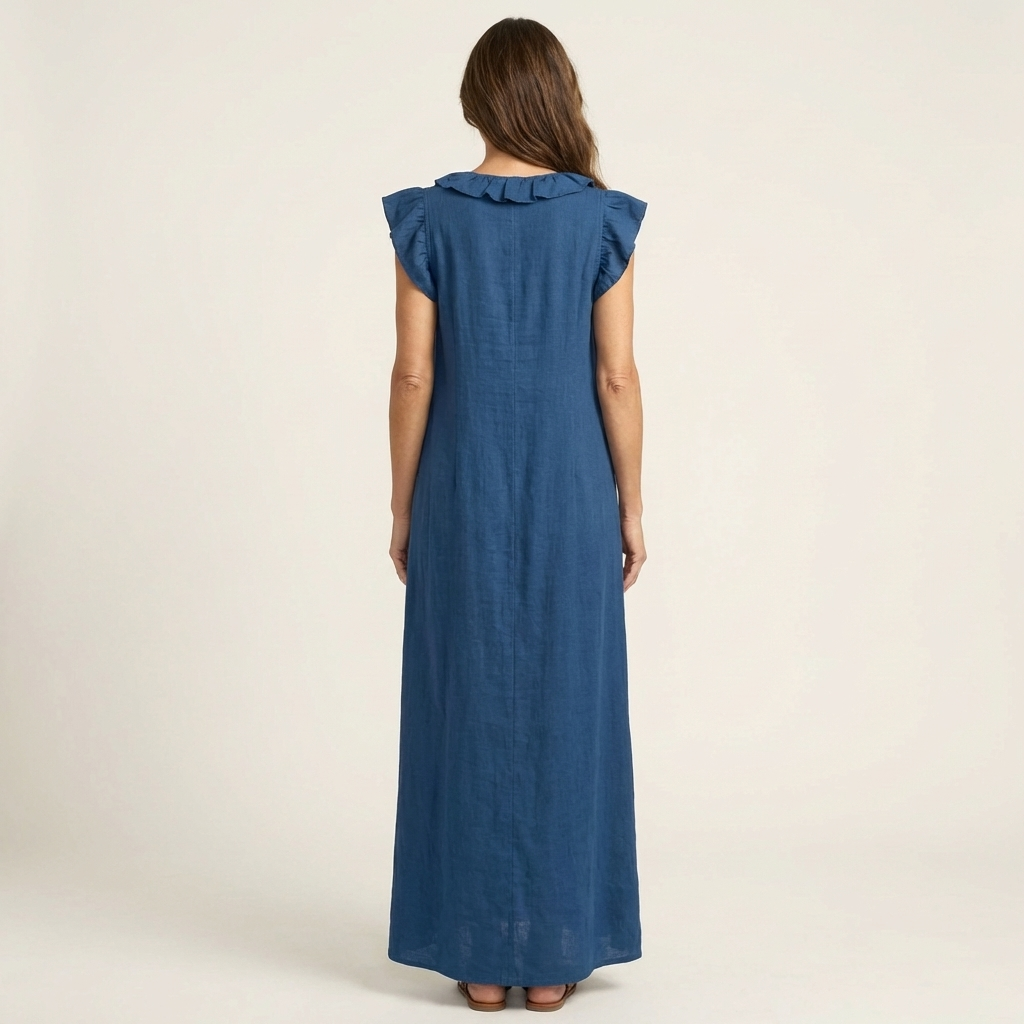 Josefina | Vestido Maxi con Escote en V y Volantes