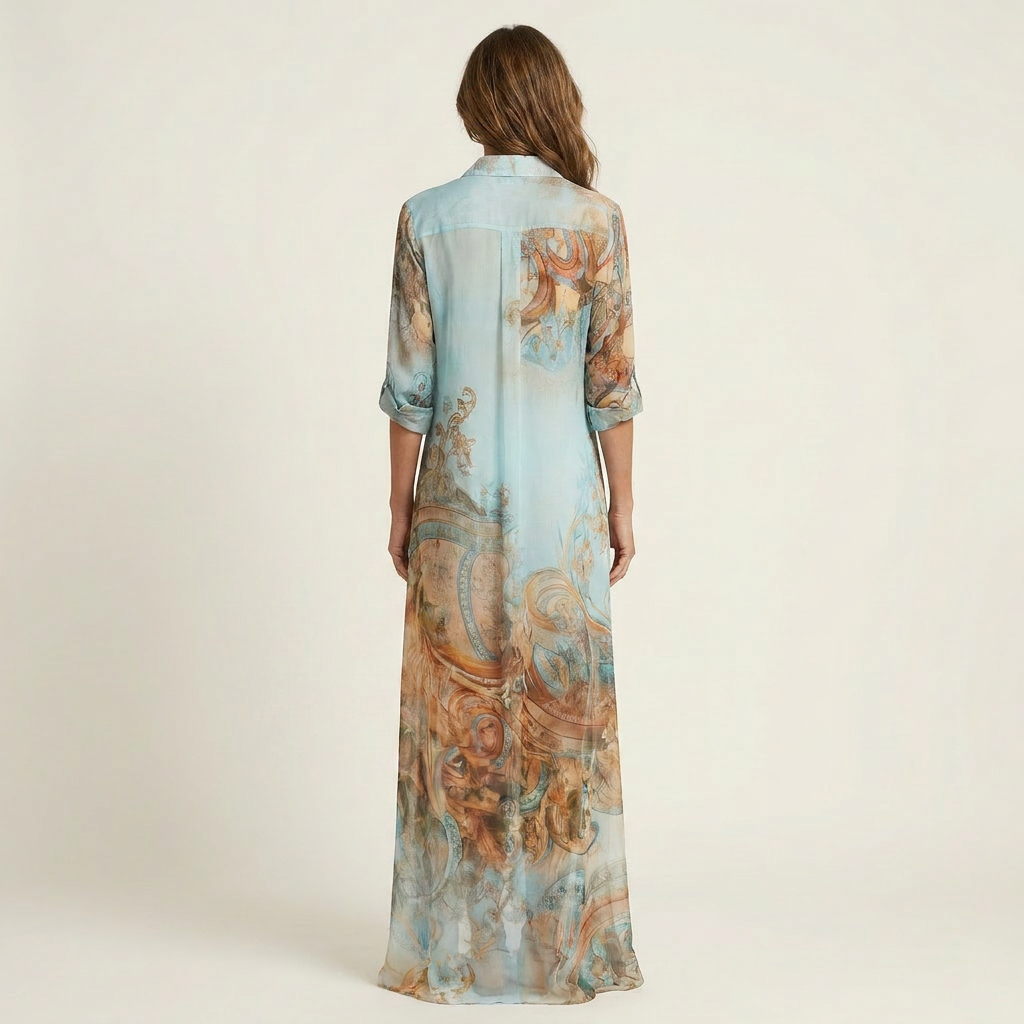 Eloísa | Vestido Camisero Maxi en Seda