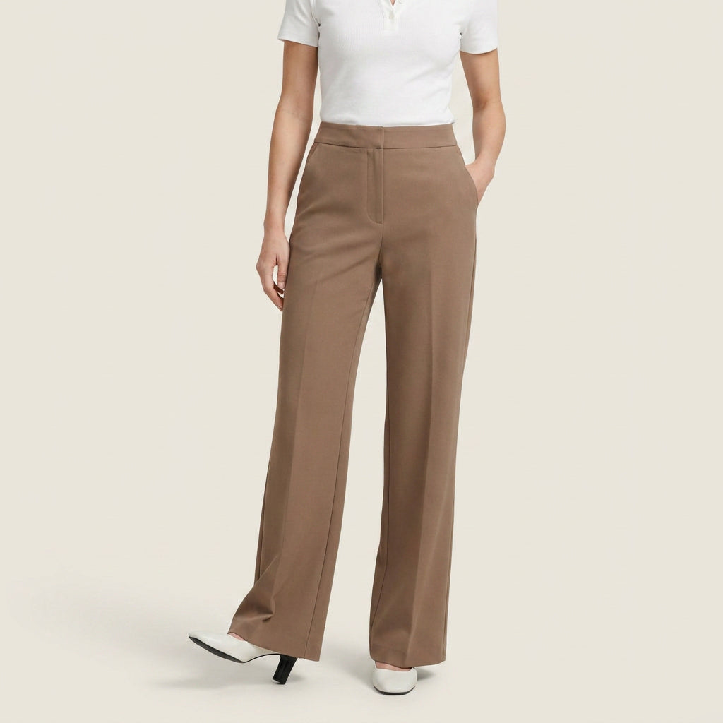 Elena™ | Pantalón Recto de Talle Alto